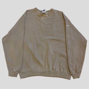 Vintage Champion Script Tan Brown Crewneck Sweatshirt